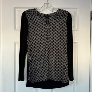Olsen Europe Black and Gray Long Sleeve Top